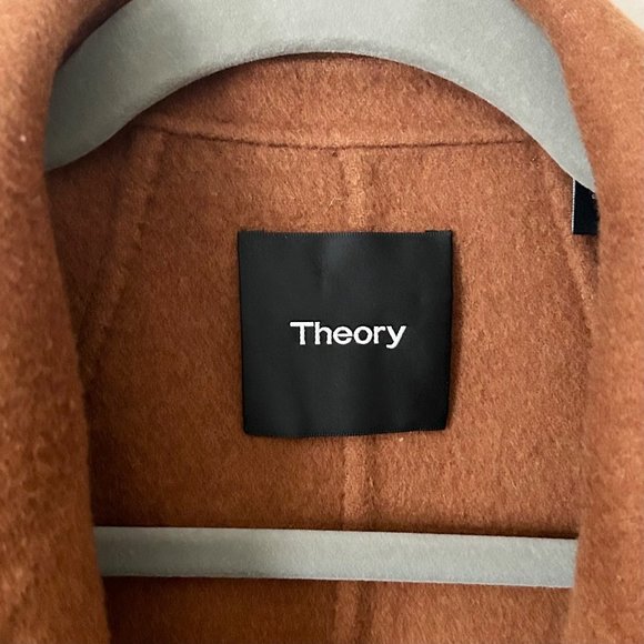 Theory Sileena Divide 2 Tall Wool/Cashmere Blend Open Front Jacket in Cooper - Picture 6 of 9